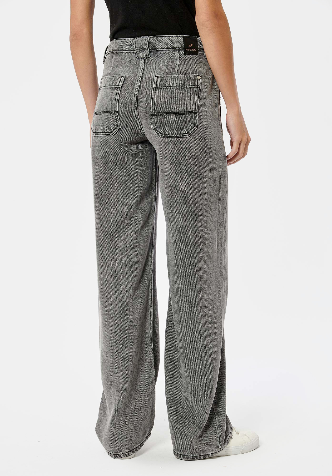 BRINA  Jean gris taille haute femme