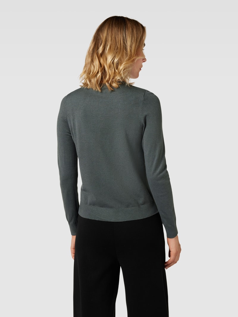 Strickpullover mit Rundhalsausschnitt in khaki