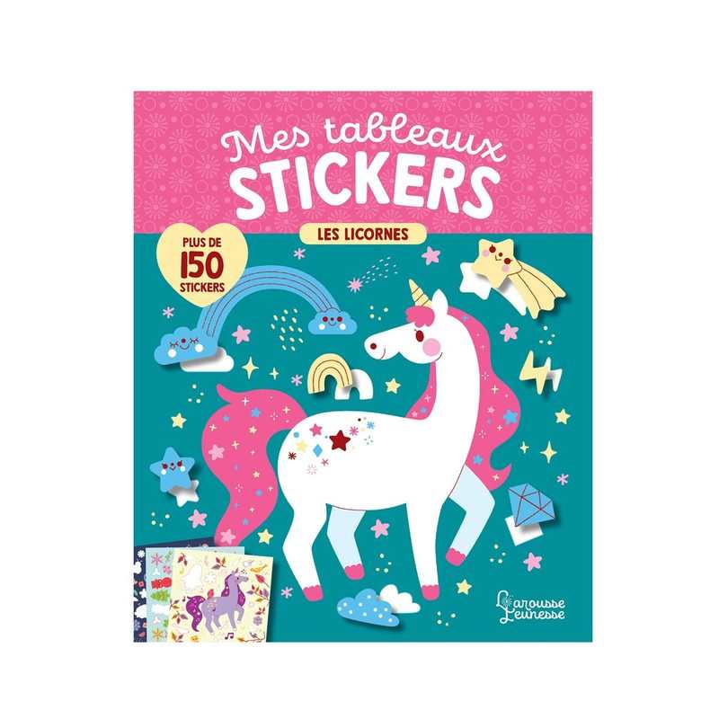 Livre Mes tableaux stickers les licornes - Larousse Jeunesse