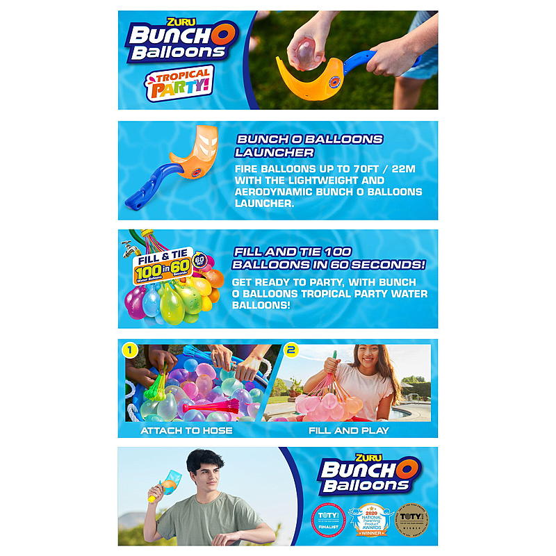 Bunch O Ballons Vannballonger 100 stk m/kaster