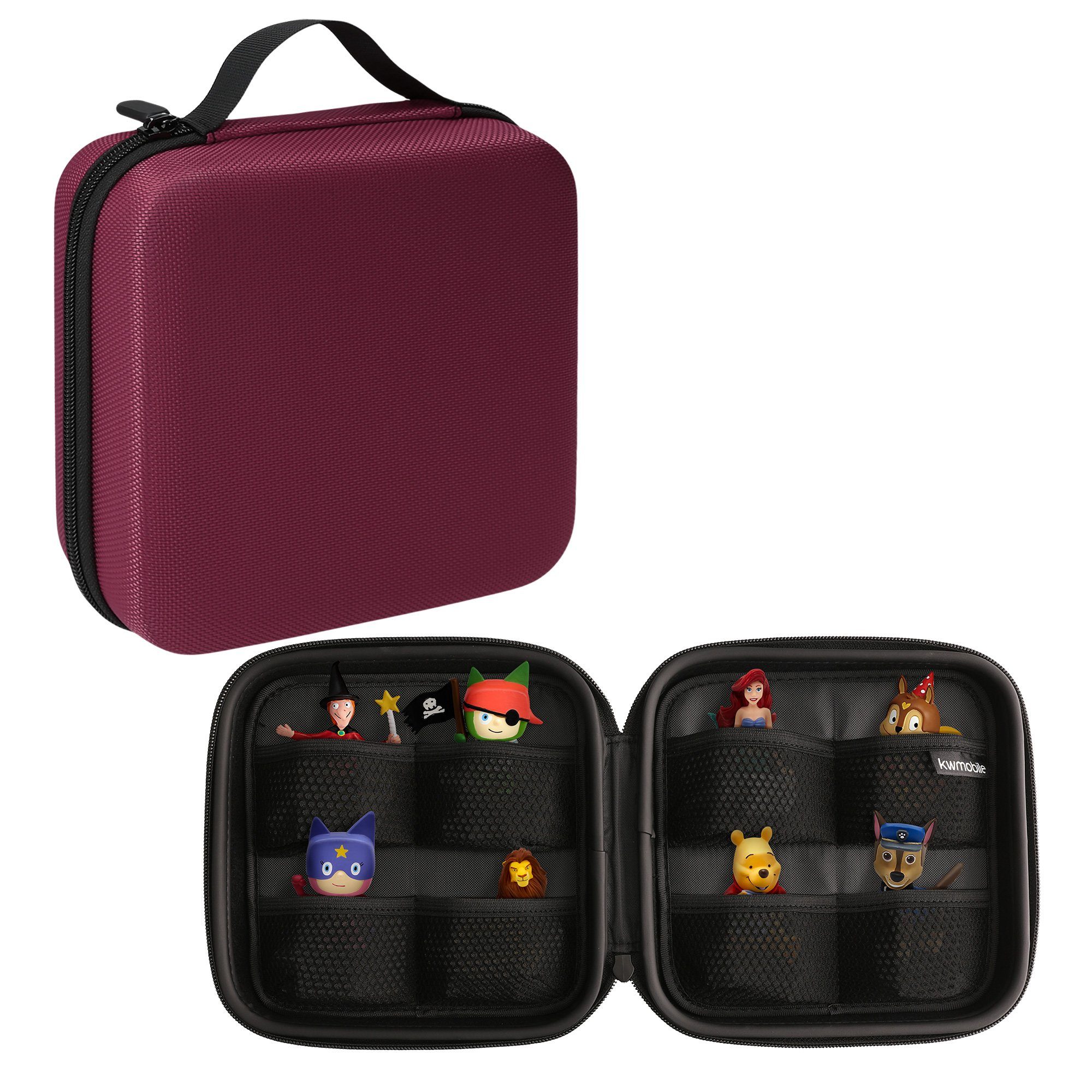 kwmobile Aufbewahrungsbox Tasche für Tonies, aus Nylon - Transportbox für bis zu 20 Tonie Figuren - Hartschale Box