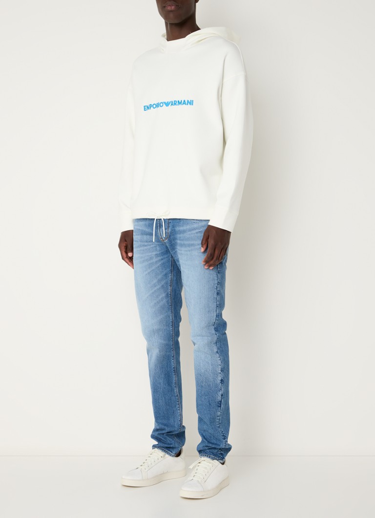 Emporio Armani Hoodie with logo embroidery and drawstring