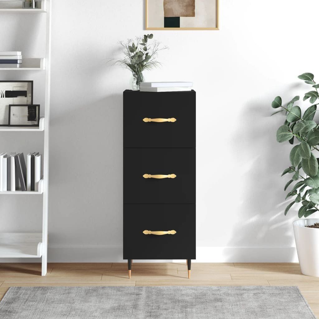 vidaXL Sideboard Sideboard Schwarz 34,5x34x90 cm Holzwerkstoff (1 St)