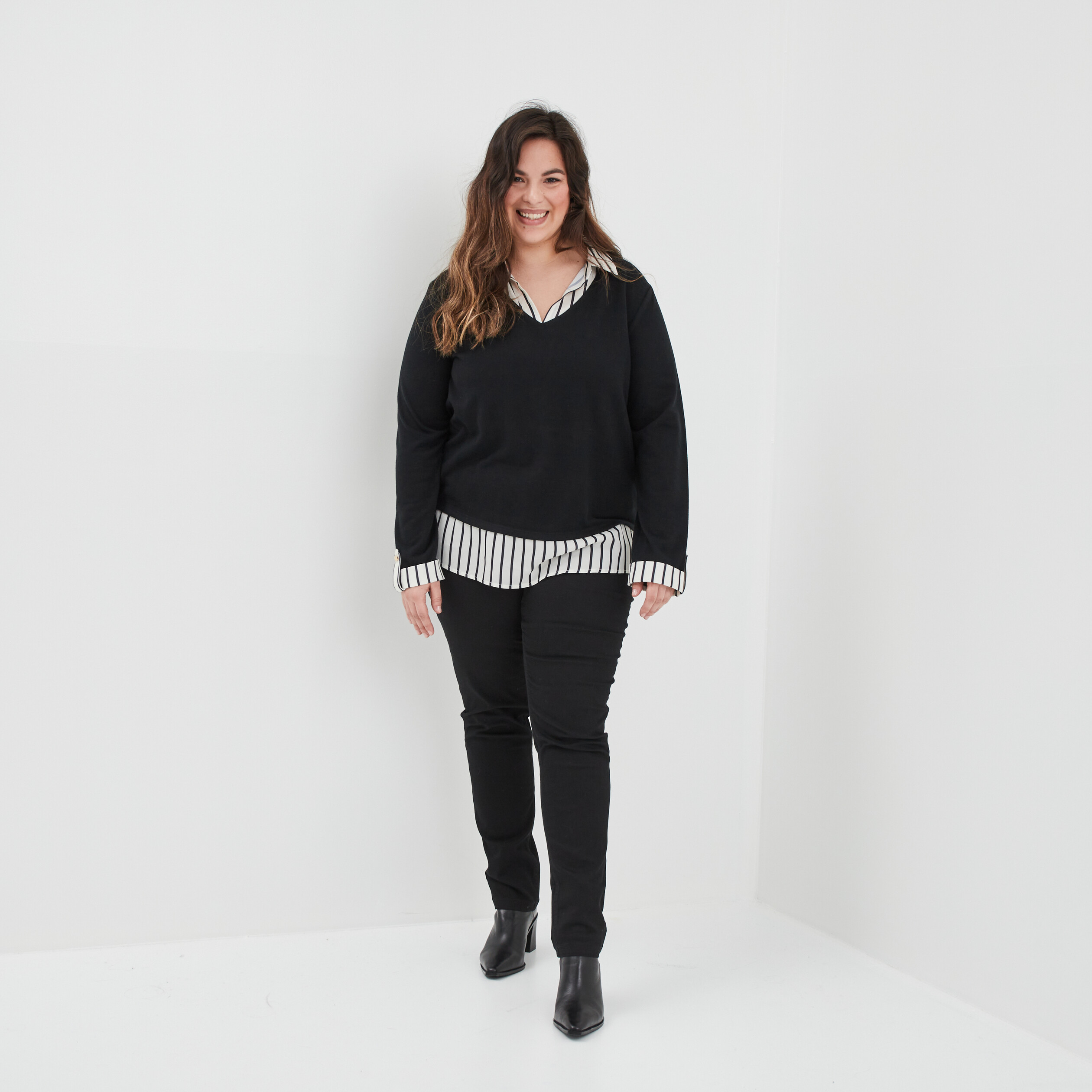 Pantalon slim noir femme grande taille | La Halle