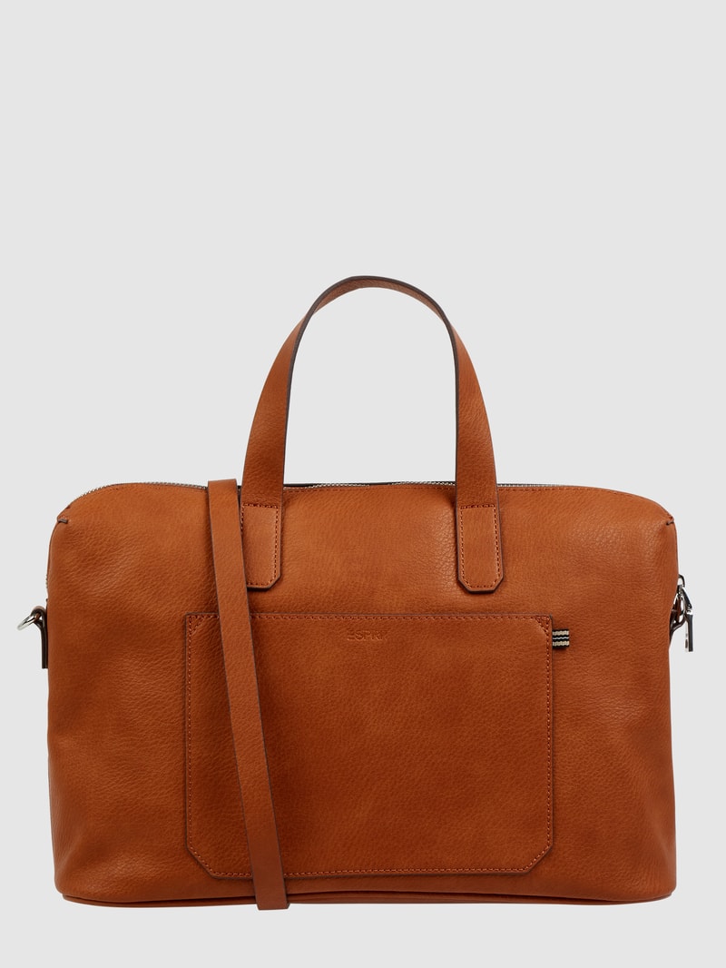 Shopper in Leder-Optik in cognac