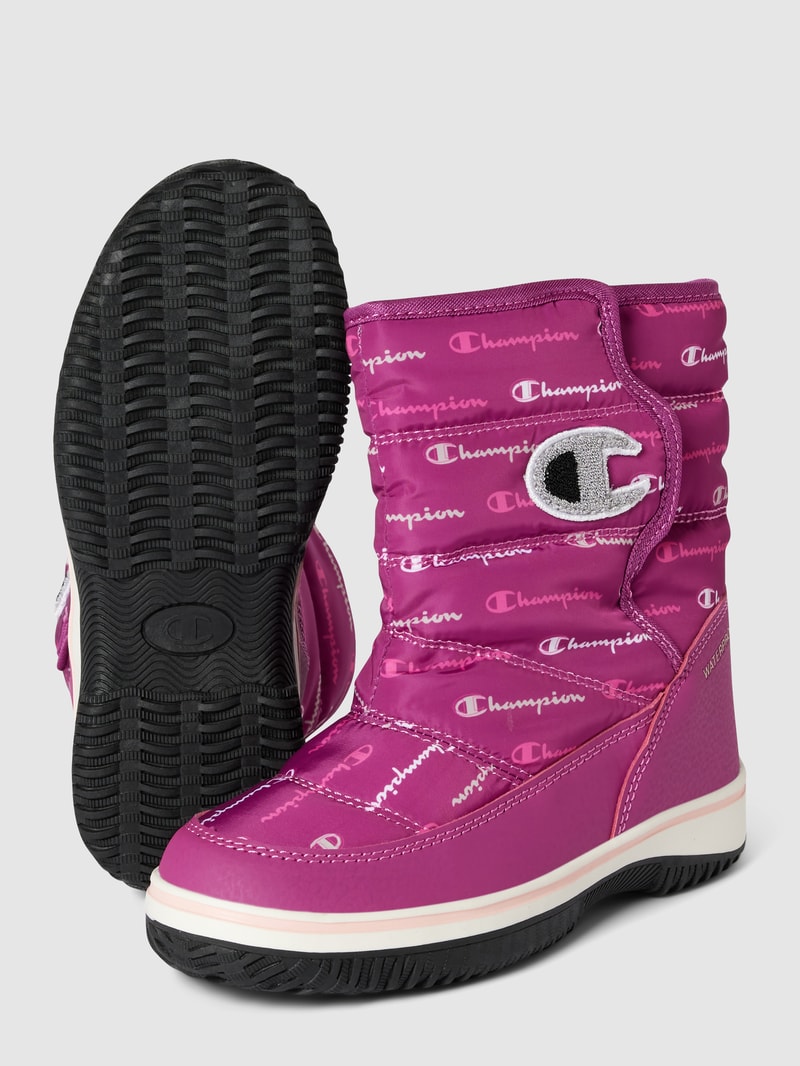Boots mit Allover-Logo Modell 'FLAKEY' in pink