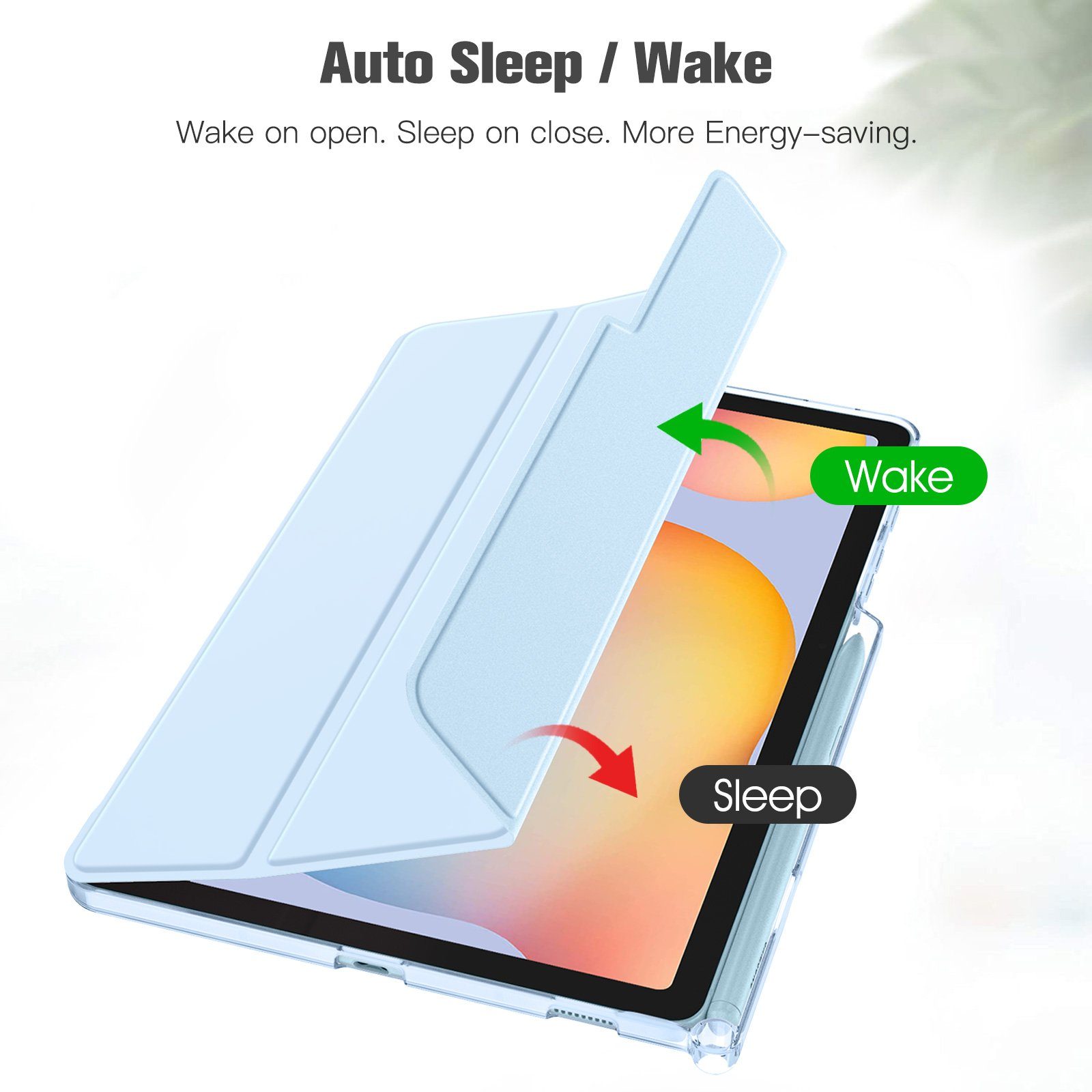Fintie Tablet-Hülle Hülle für Samsung Galaxy Tab S6 Lite 10.4 2022/2020 SM-P610/P613/P615/P619 - Slim Schutzhülle mit Transparenter Rückseite Abdeckung Cover, Auto Sleep/Wake