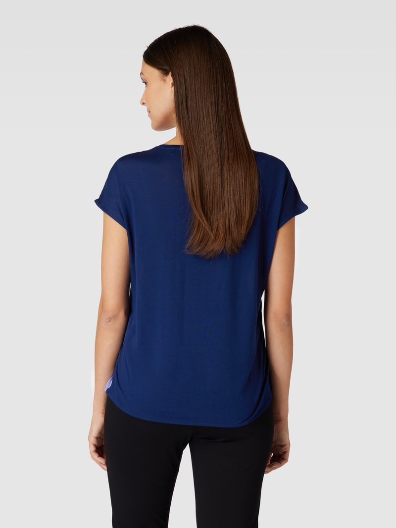 Blusenshirt aus Viskose mit Allover-Muster Modell 'Sadoli' in marineblau
