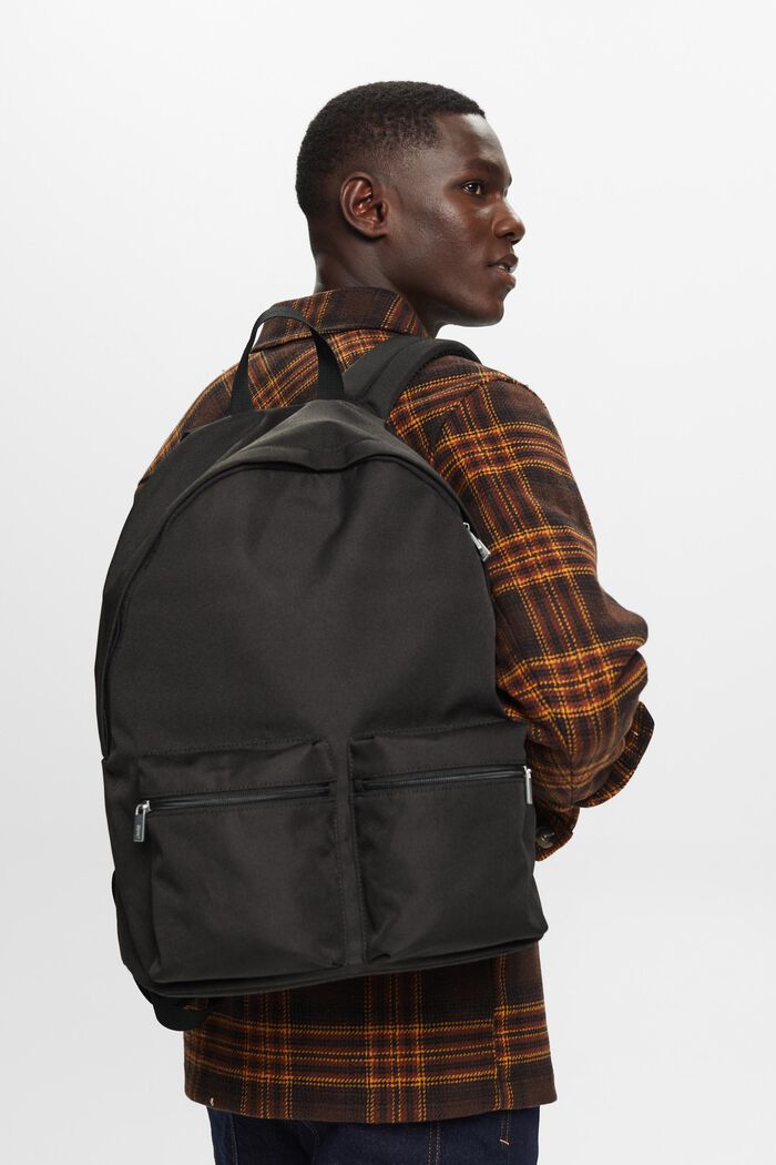 Rucksack aus Webstoff mit Zipperfach