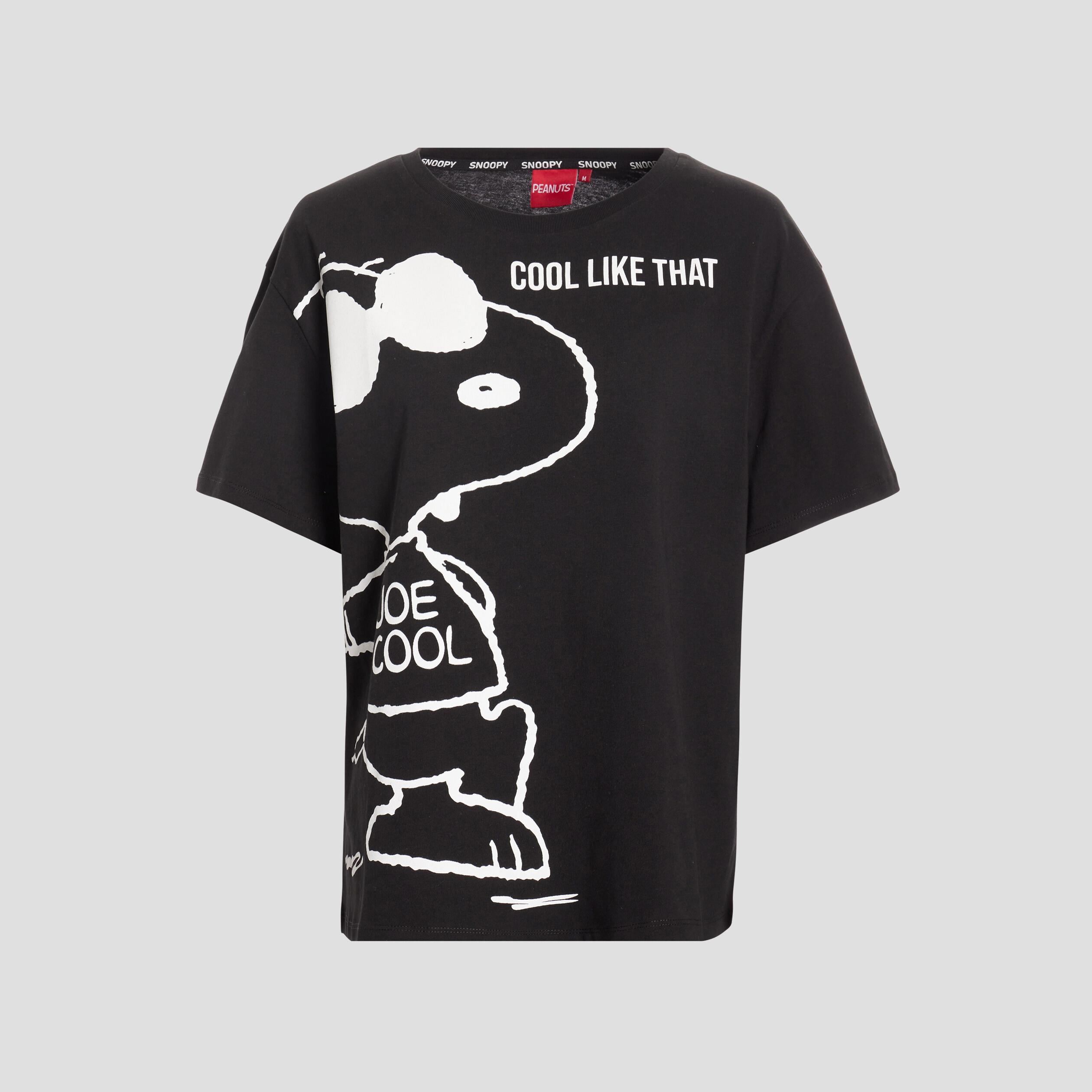 T-shirt manches courtes Snoopy noir femme | La Halle