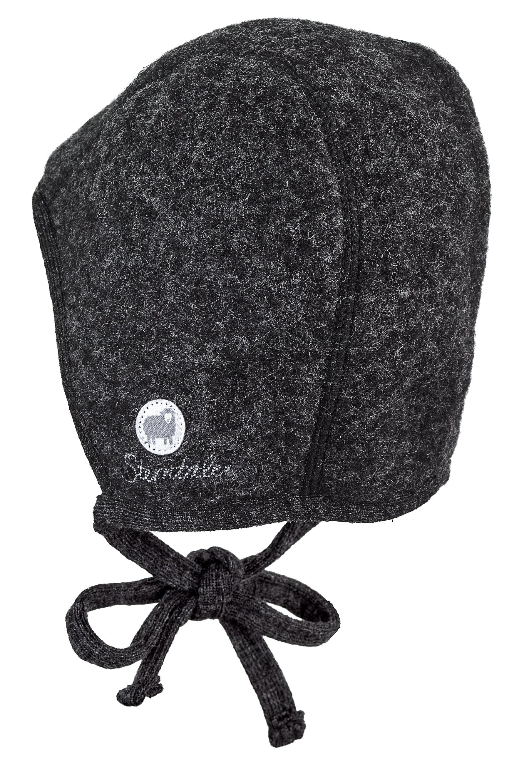 Häubchen aus Wolle (Merino) mit Bindeband