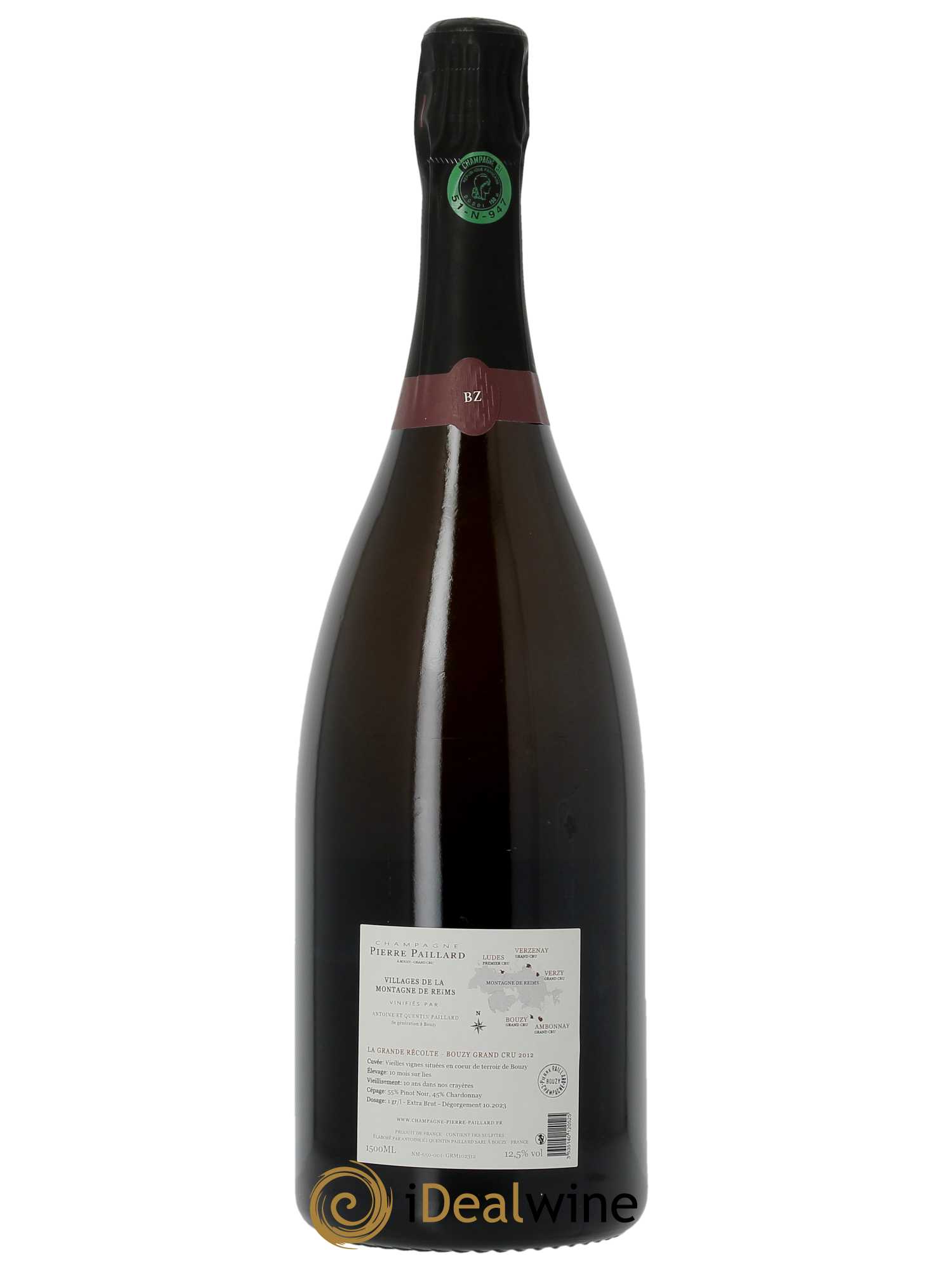 La Grande Récolte Grand Cru Extra Brut Pierre Paillard  2012 - Lot de 1 Magnum