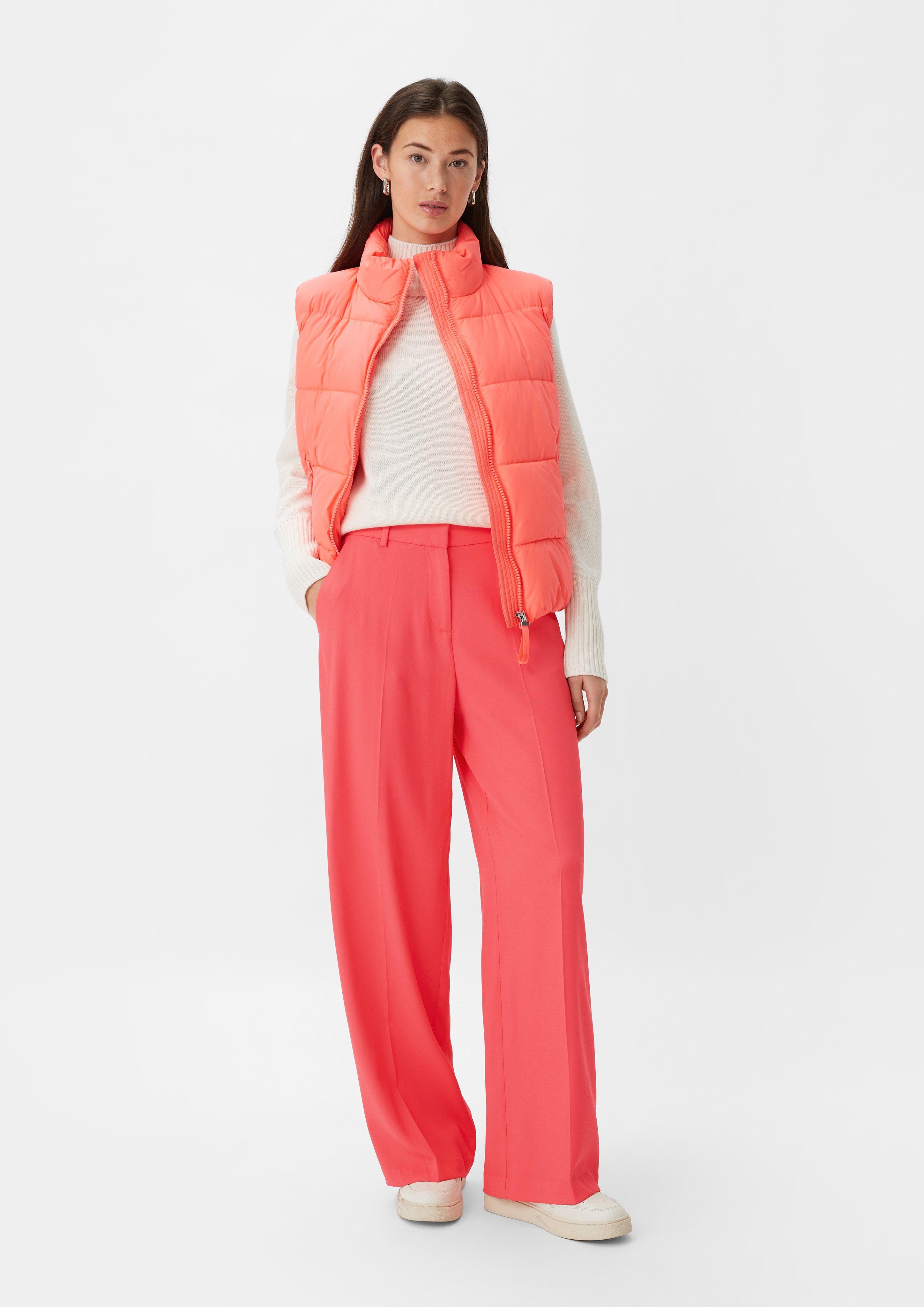 Regular: Twillhose mit Wide Leg - koralle