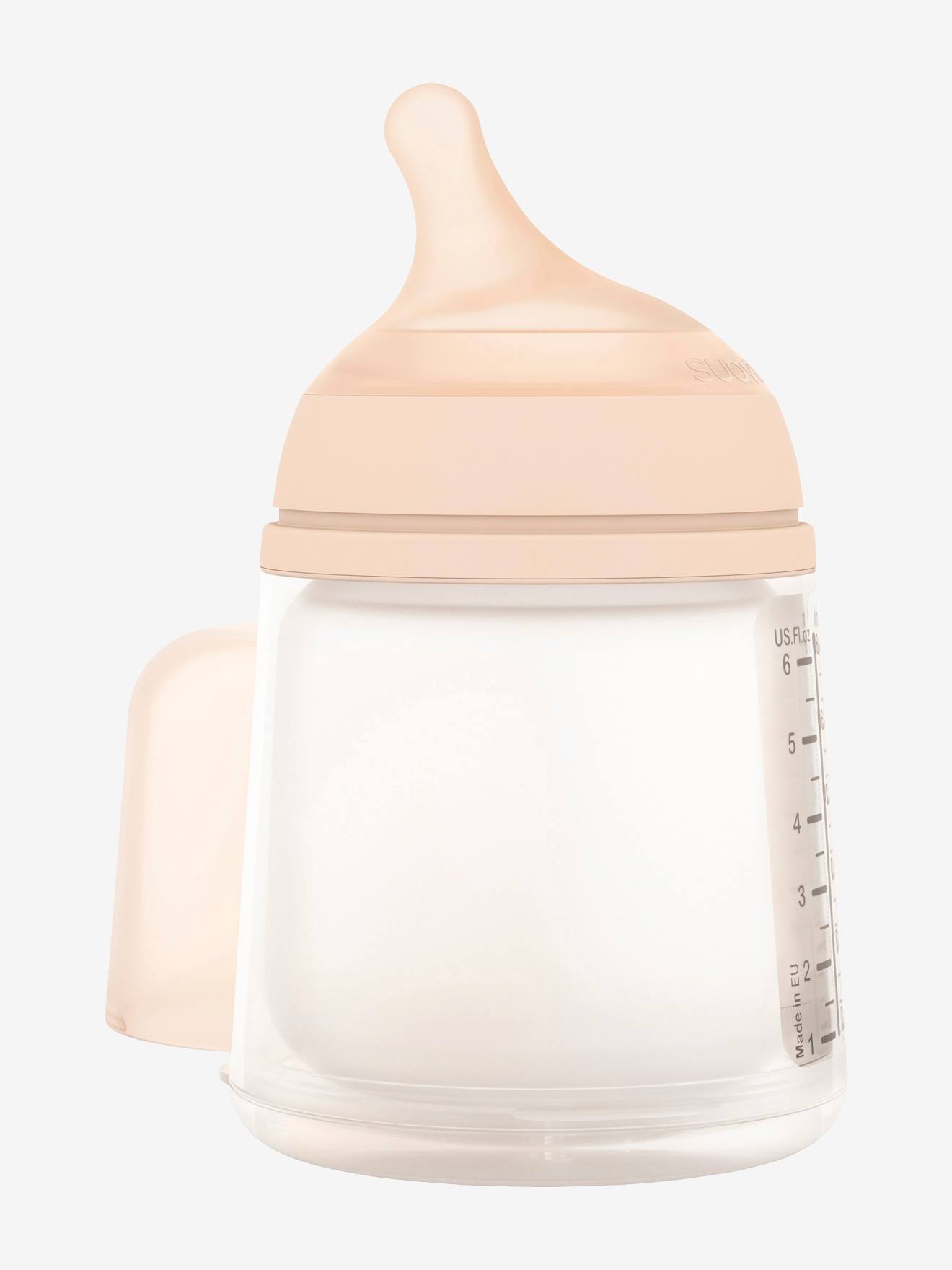 Starter Set Biberon Zero.Zero 180ml SUAVINEX rose clair uni avec decor