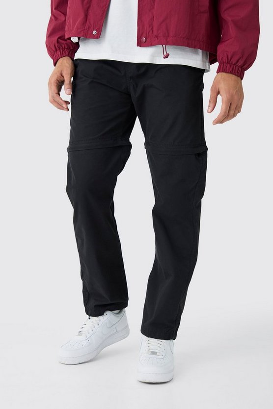 Gerade Hose mit Reißverschluss und elastischem Bund