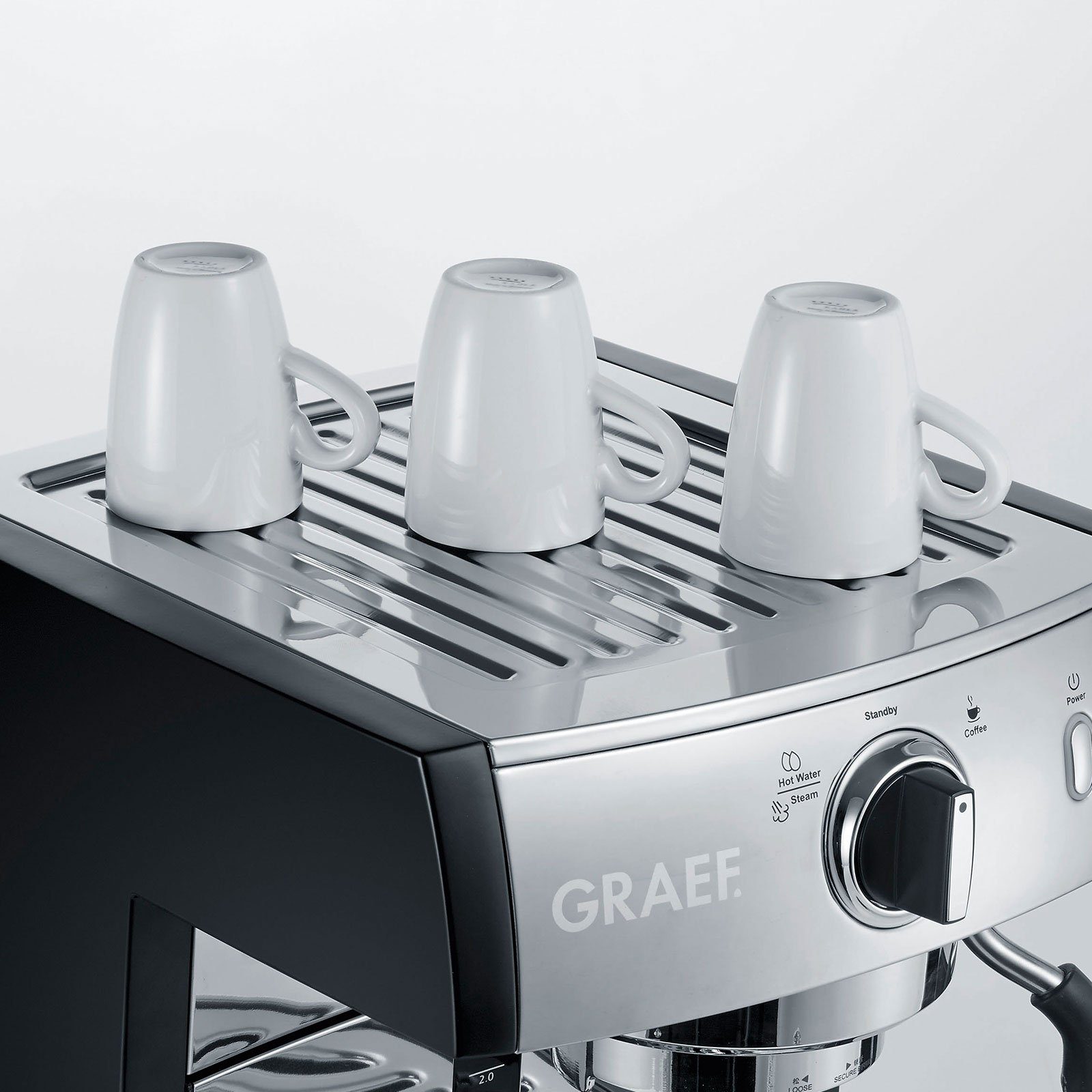 Graef Siebträgermaschine ES 702 EU Pivalla Set, Schnellaufheizung, Vorbrühsystem, Milch aufschäumen