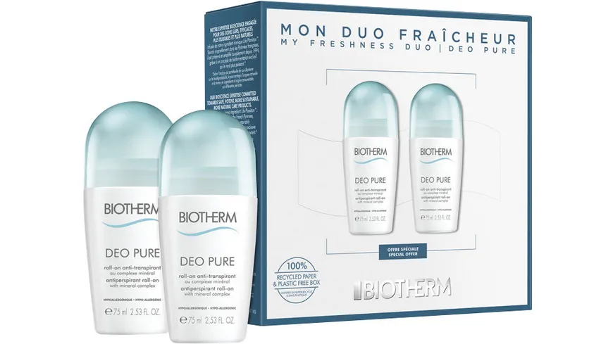 BIOTHERM Deo Roll On Pure Doppelpack 150 ml
