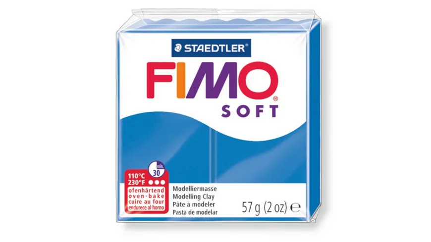 STAEDTLER FIMO - 8020-37 soft Ofenhärtende Modelliermasse pazifikblau 57 g