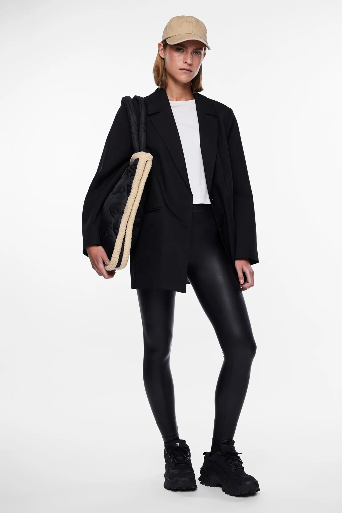 PIECES  Leggings - Schwarz - Mittlerer Bund