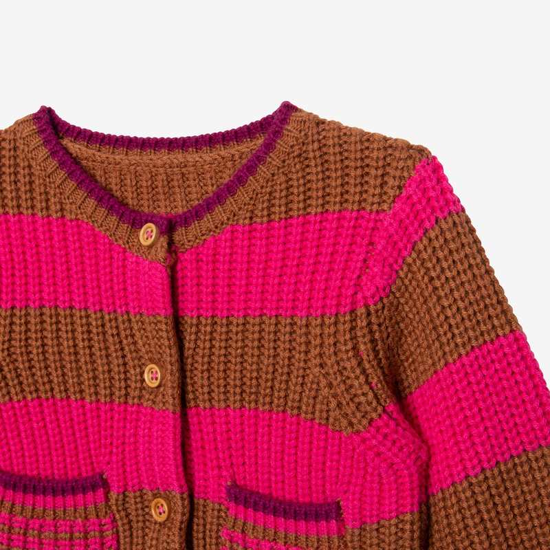 Cardigan bébé fille rose rayé Catimini