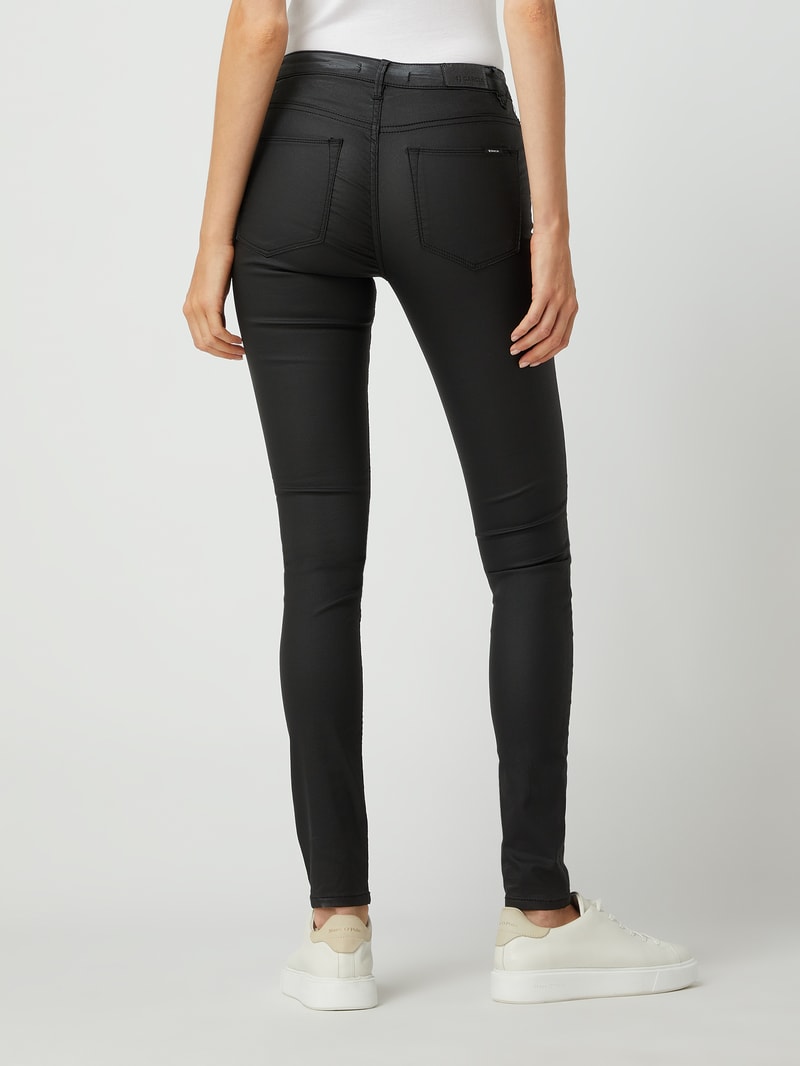 Super Slim Fit High Waist Jeans mit Stretch-Anteil Modell 'Celia' in schwarz
