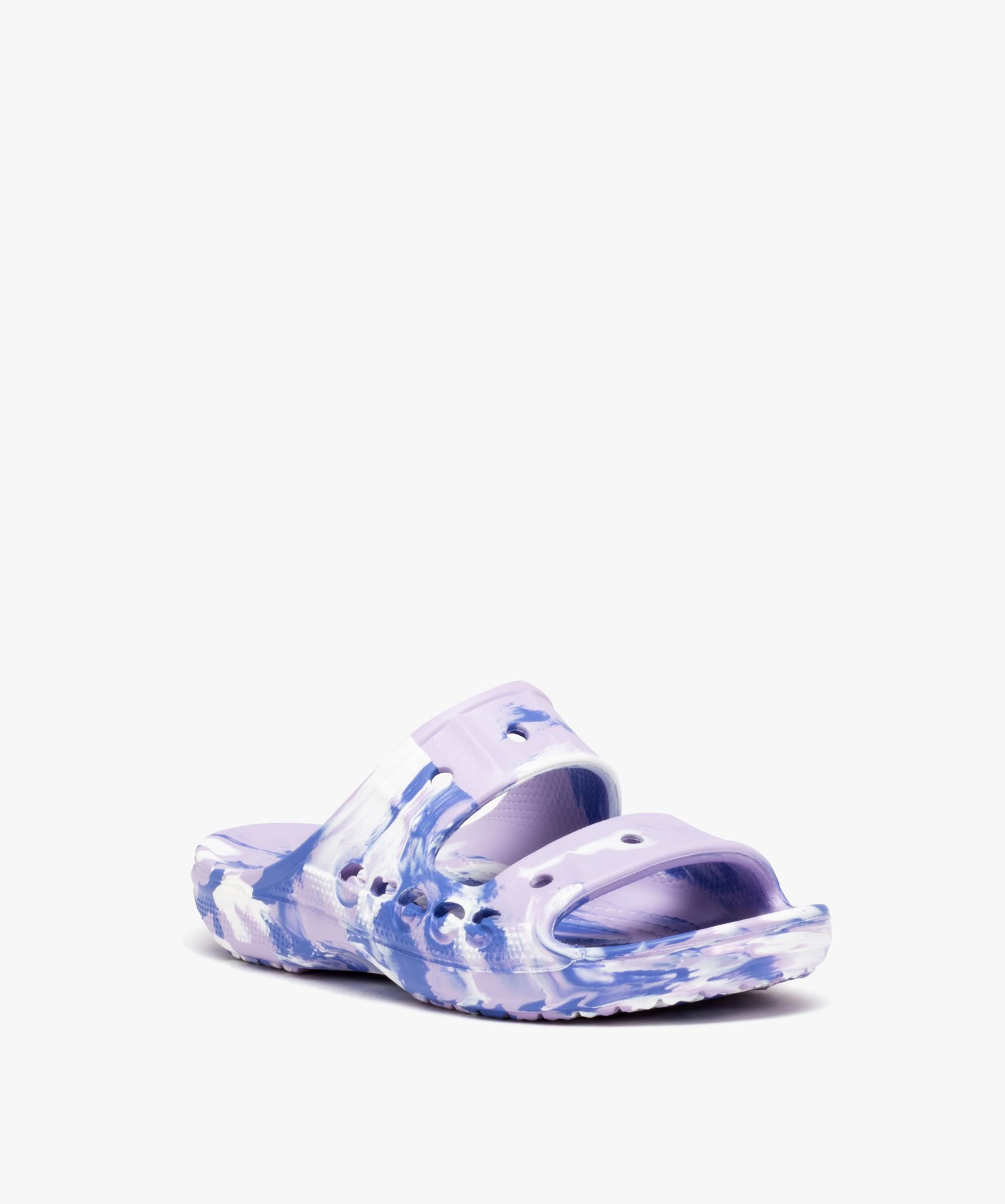Mules de piscine femme à double brides perforées - Crocs violet | GEMO