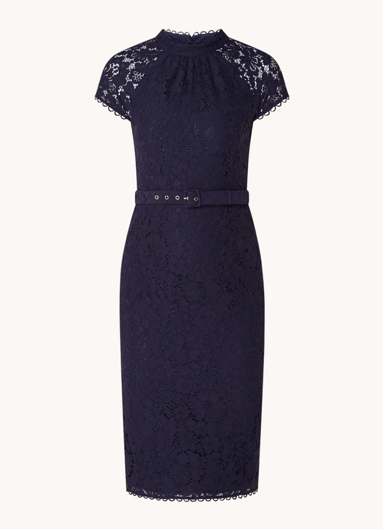 Rochie Phase Eight Aurora din dantelă, bleumarin, mărimea 08