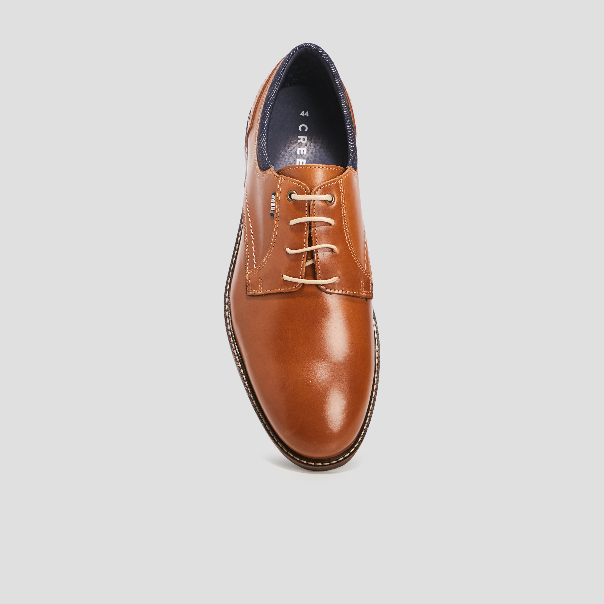 Derbies à lacets en cuir marron homme | La Halle