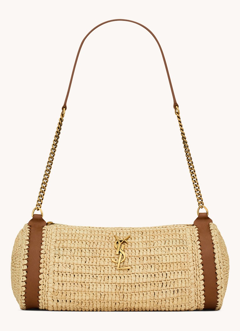 Borsa a tracolla Saint Laurent Cassandre piccola in rafia