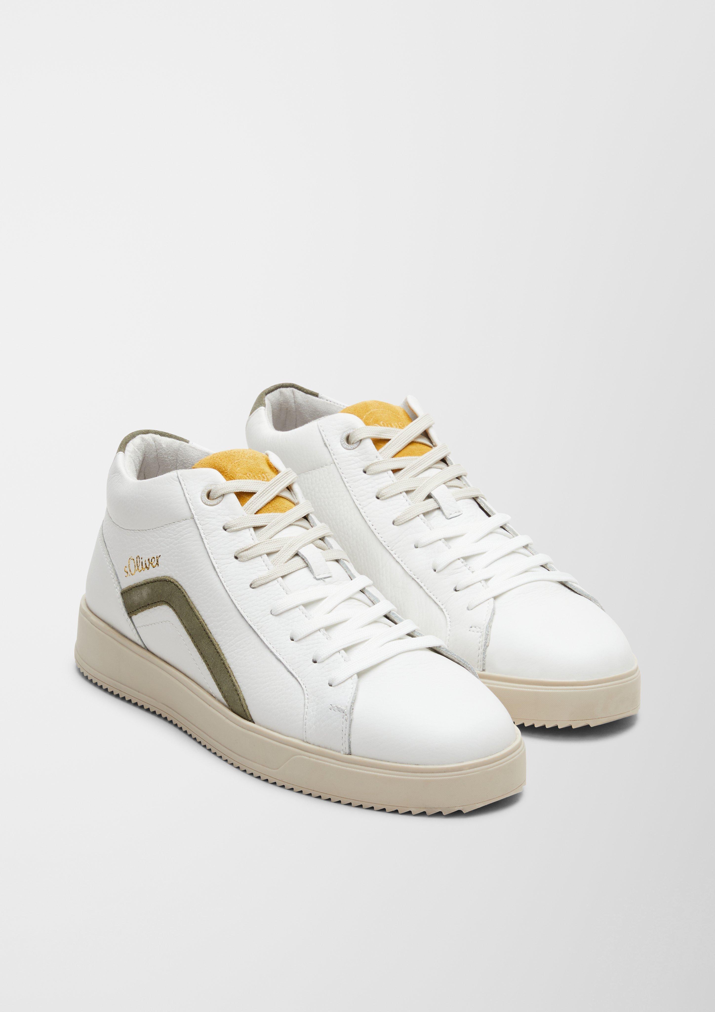 Leder-Sneaker mit Kontrast-Details  6007269-110