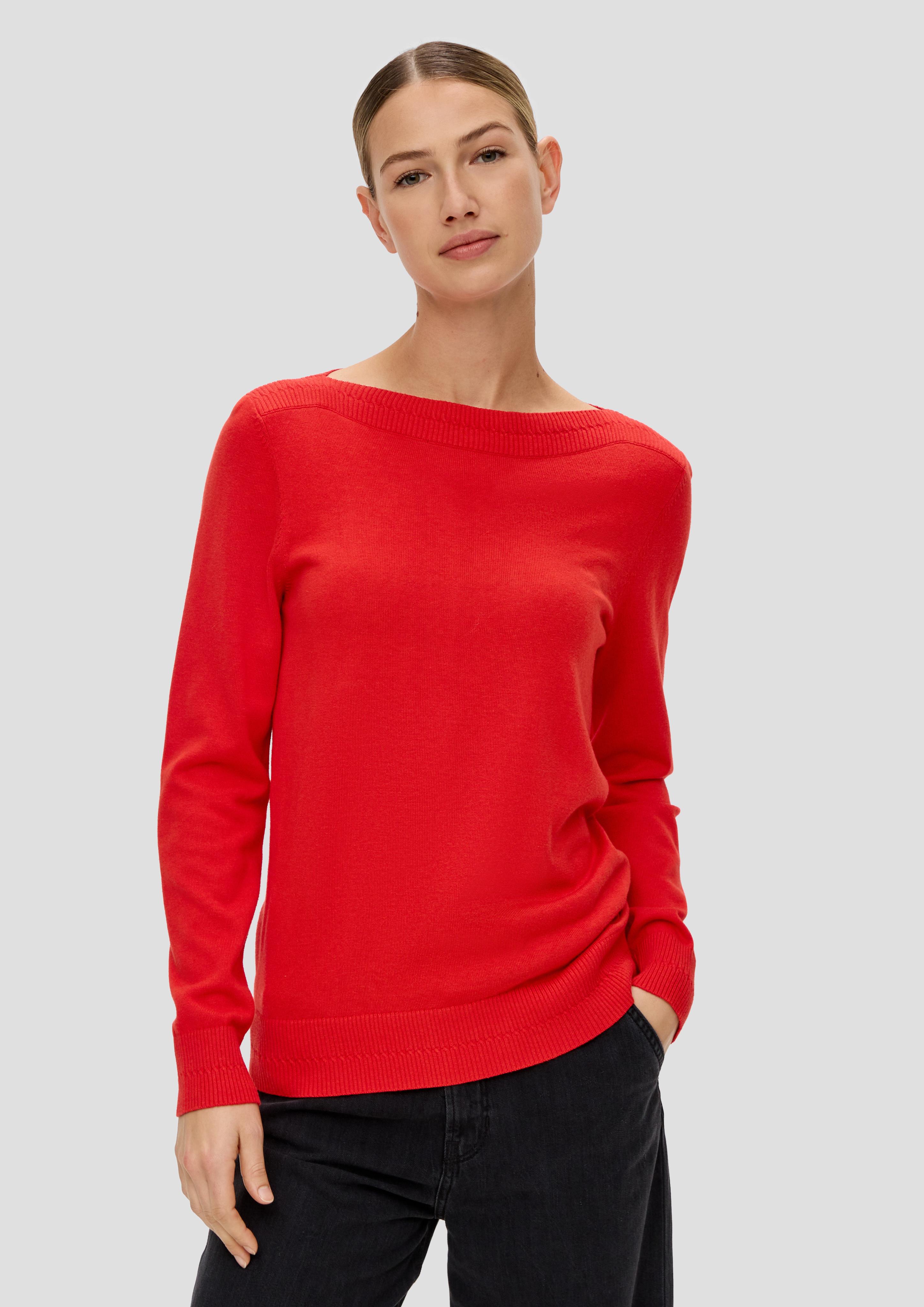 Feinstrickpullover mit U-Boot-Ausschnitt  2137603-3074