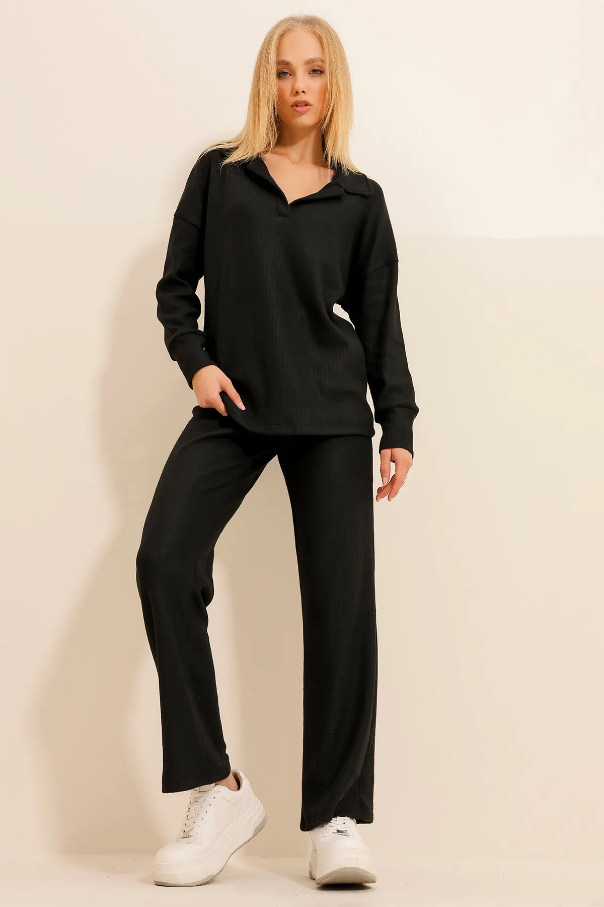 Trend Alaçatı Stili  Zweiteiler - Schwarz - Regular Fit