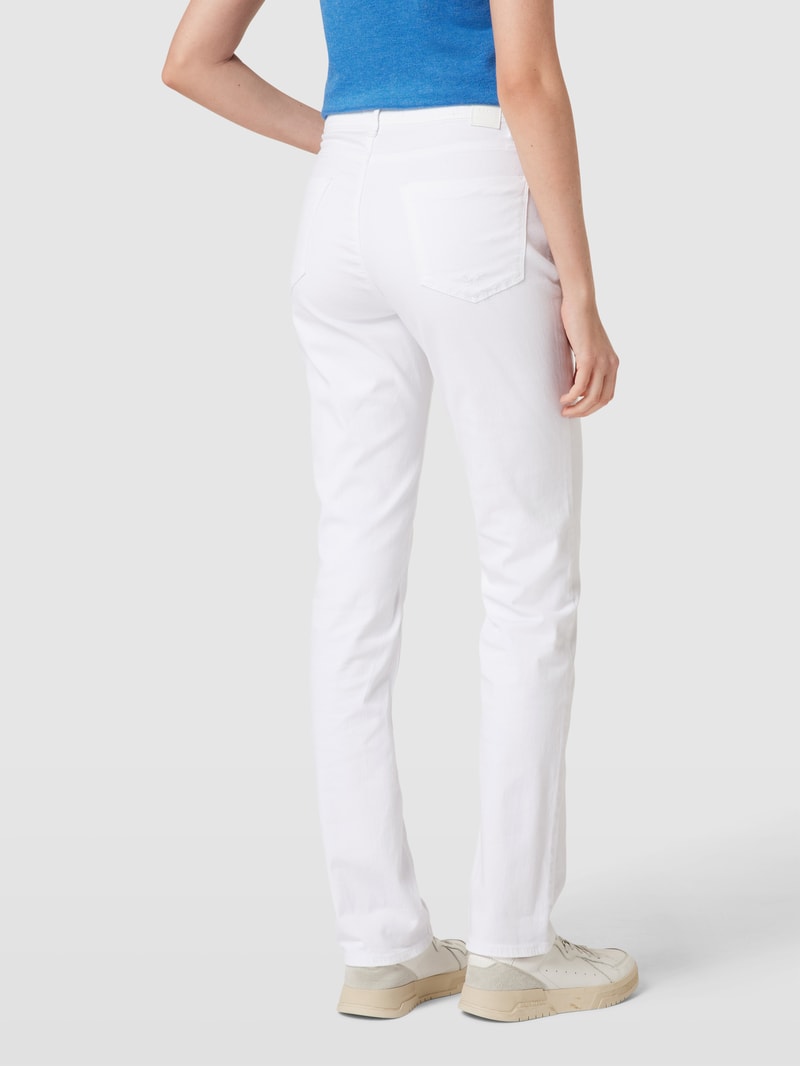 Jeans mit Label-Patch Modell 'Mary' in weiß