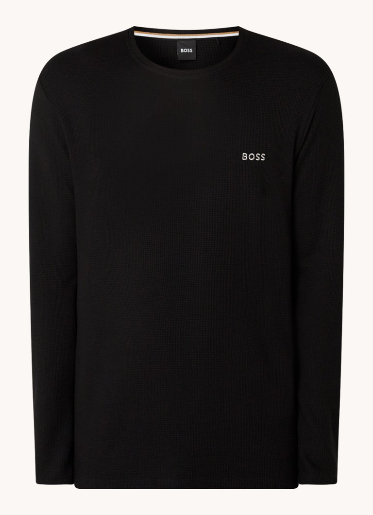 HUGO BOSS Textured waffle pajama top