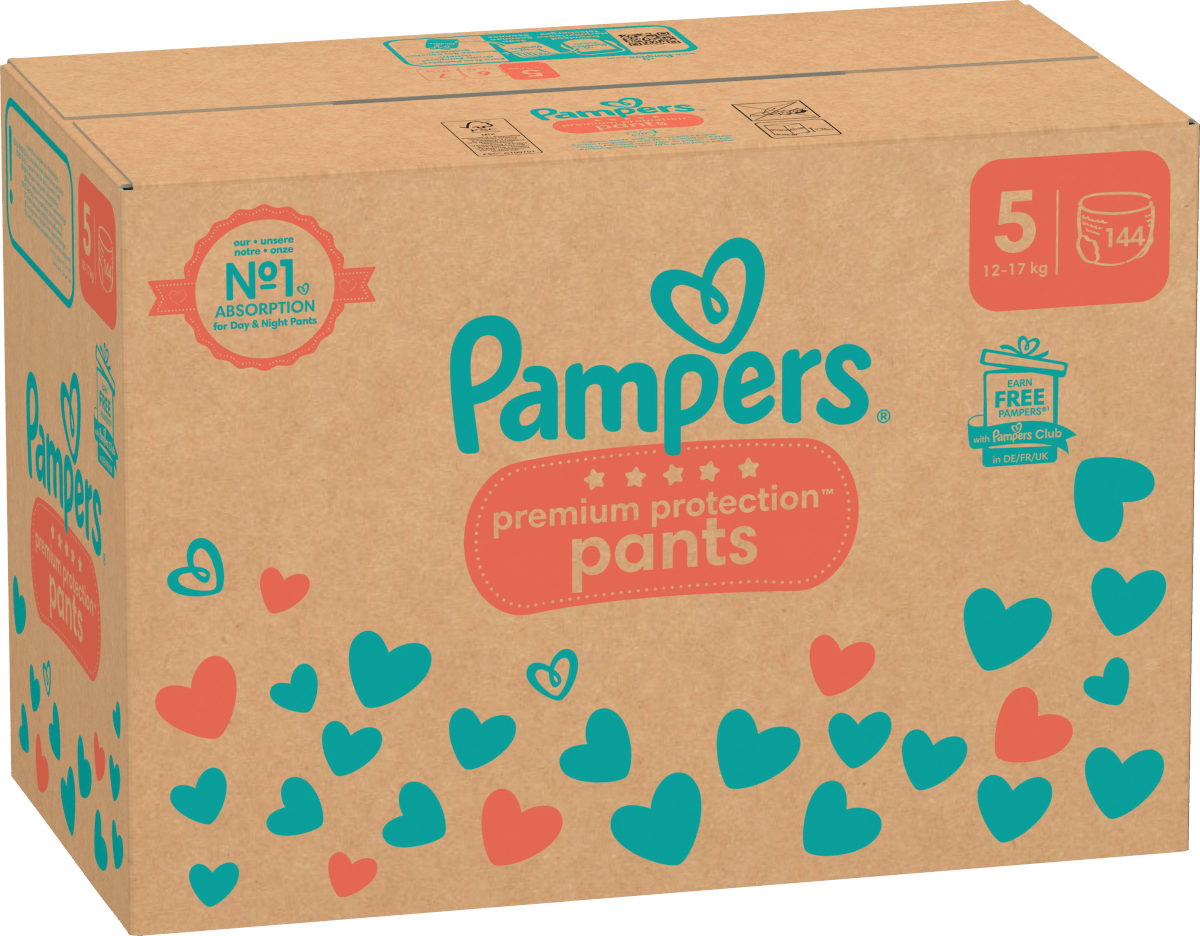Baby Pants Premium Protection Gr.5 Junior (12-17 kg), Monatsbox, 144 St