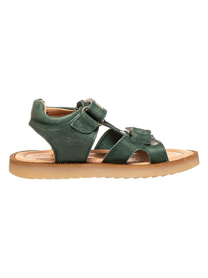 POM POM Leder-Sandalen in Grün günstig kaufen 25