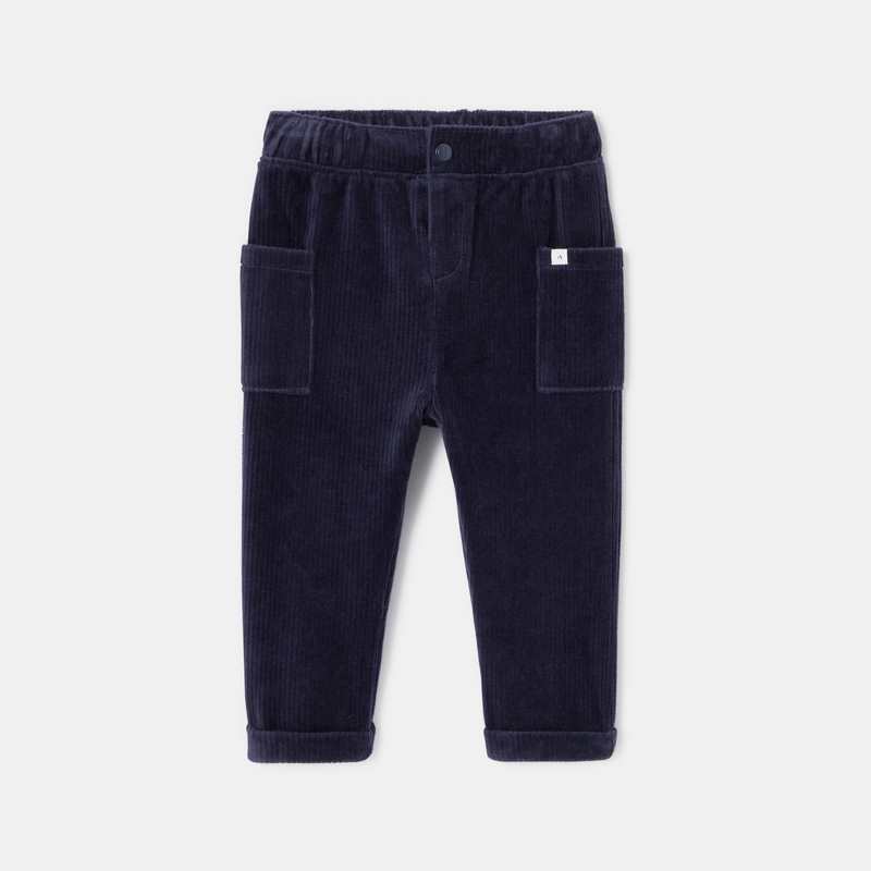 Pantalon en velours côtelé bleu bébé garçon Absorba