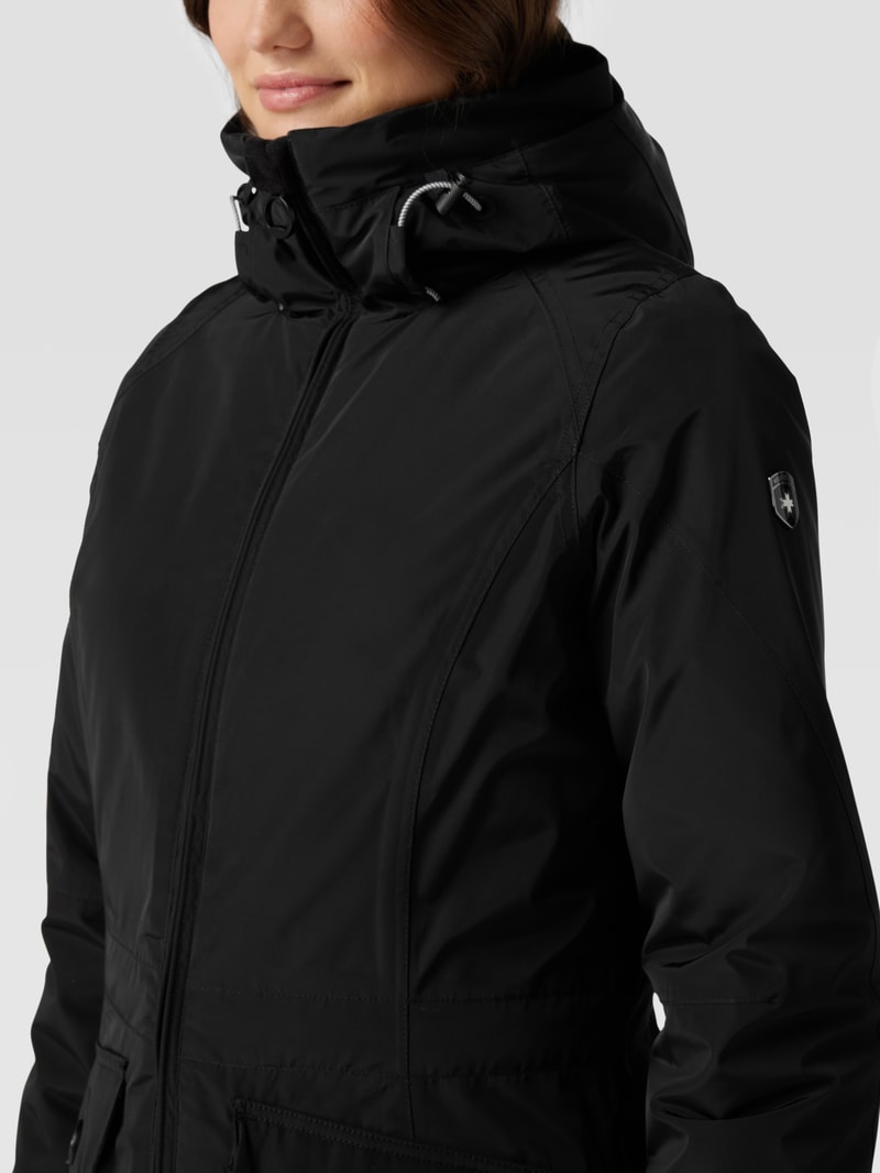 Jacke mit Label-Applikation Modell 'Cucilla' in schwarz
