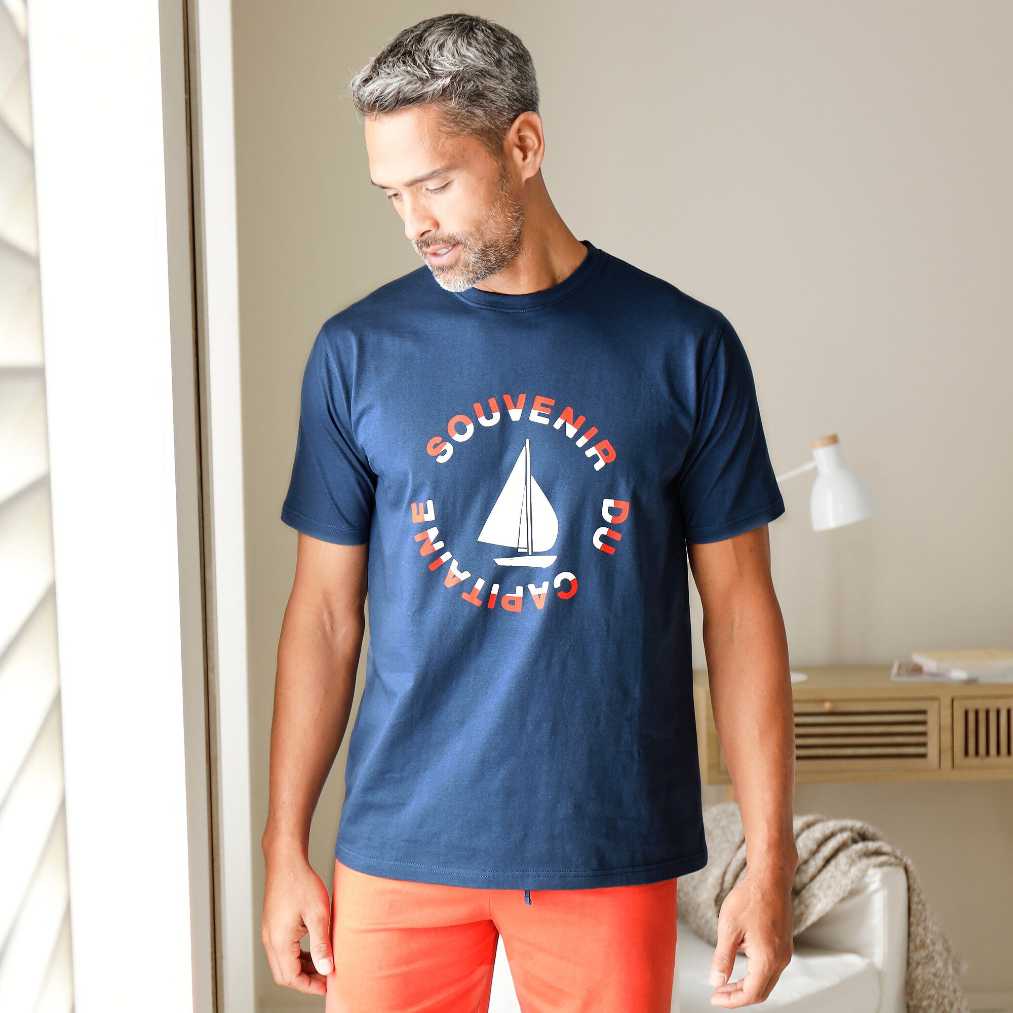 T-shirt de pyjama manches courtes motif bateau