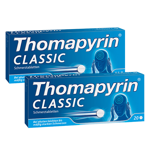 Thomapyrin CLASSIC gegen Kopfschmerzen 2 x 20 Stk  2X20 St  Tabletten