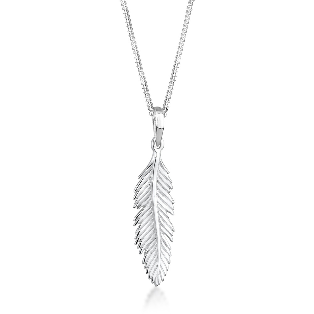 Elli Elli Collier Femmes Pendentif Plume Festival Boho en Argent Sterling 925 Bijoux