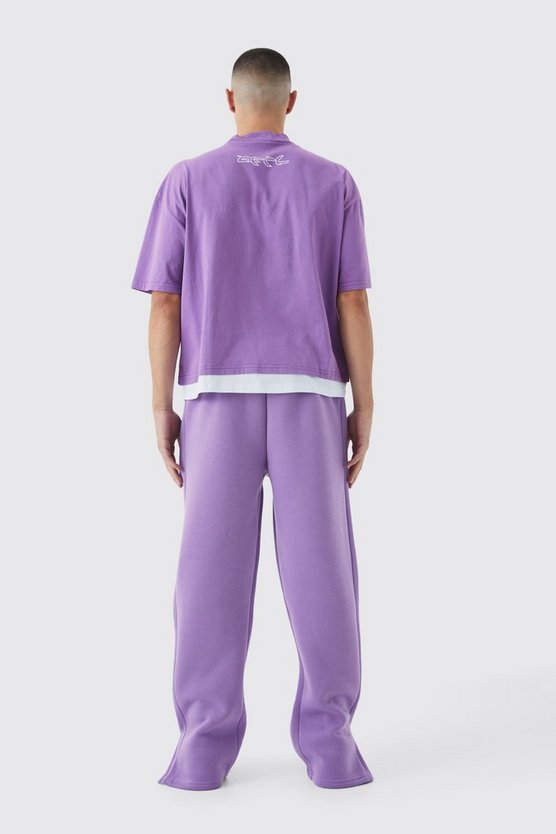 Jogginghose mit Worldwide-Print und geteiltem Saum