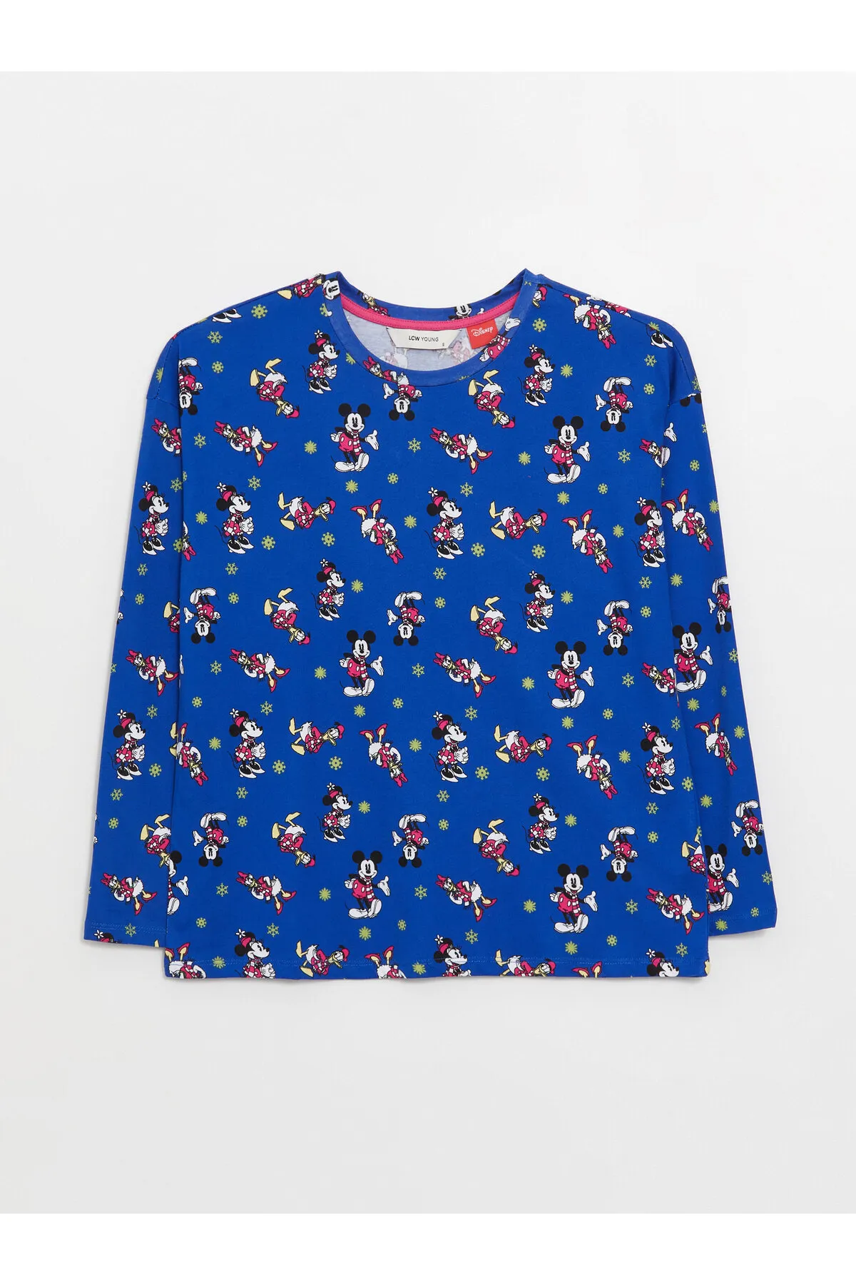 LC Waikiki  Disney-bedrucktes, langärmliges Damen-Pyjama-Set mit Rundhalsausschnitt