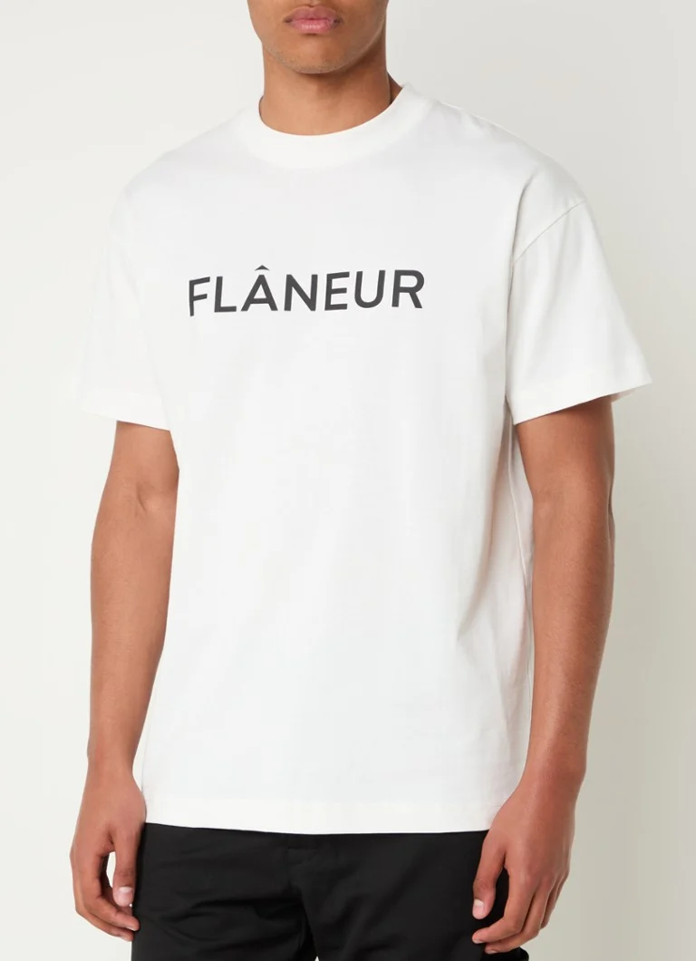 FLÂNEUR  T-shirt met logo en stretch