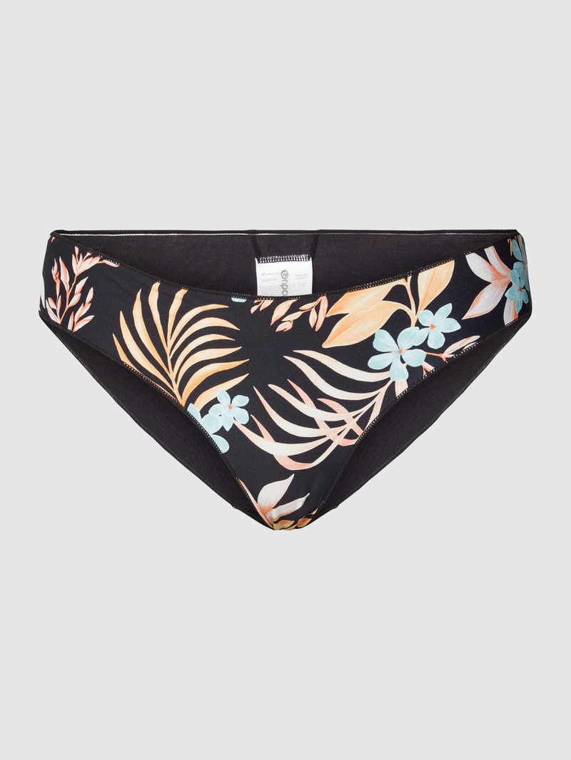 Bikini-Slip mit floralem Allover-Muster Modell 'SUNDANCE' in schwarz
