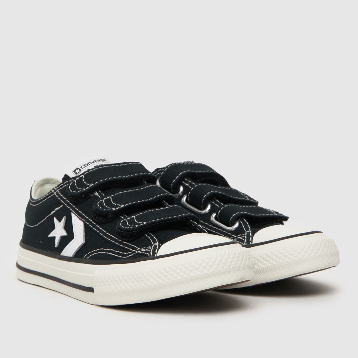 Converse svarta och vita Star Player 76 v Pojkar Junior träningsskor