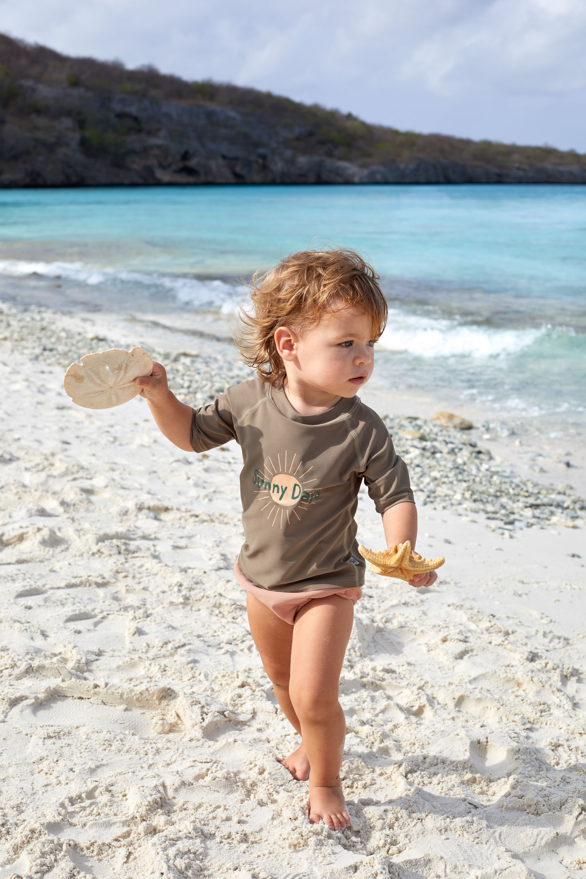 UV Shirt Kinder Kurzarm - Sonne, Braun