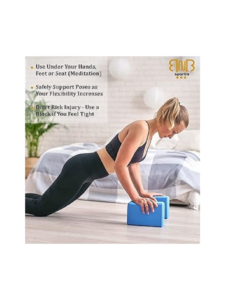 BnB Sports´ 2er Pack Premium Yoga Blöcke Stabil blau in Blau günstig kaufen 2
