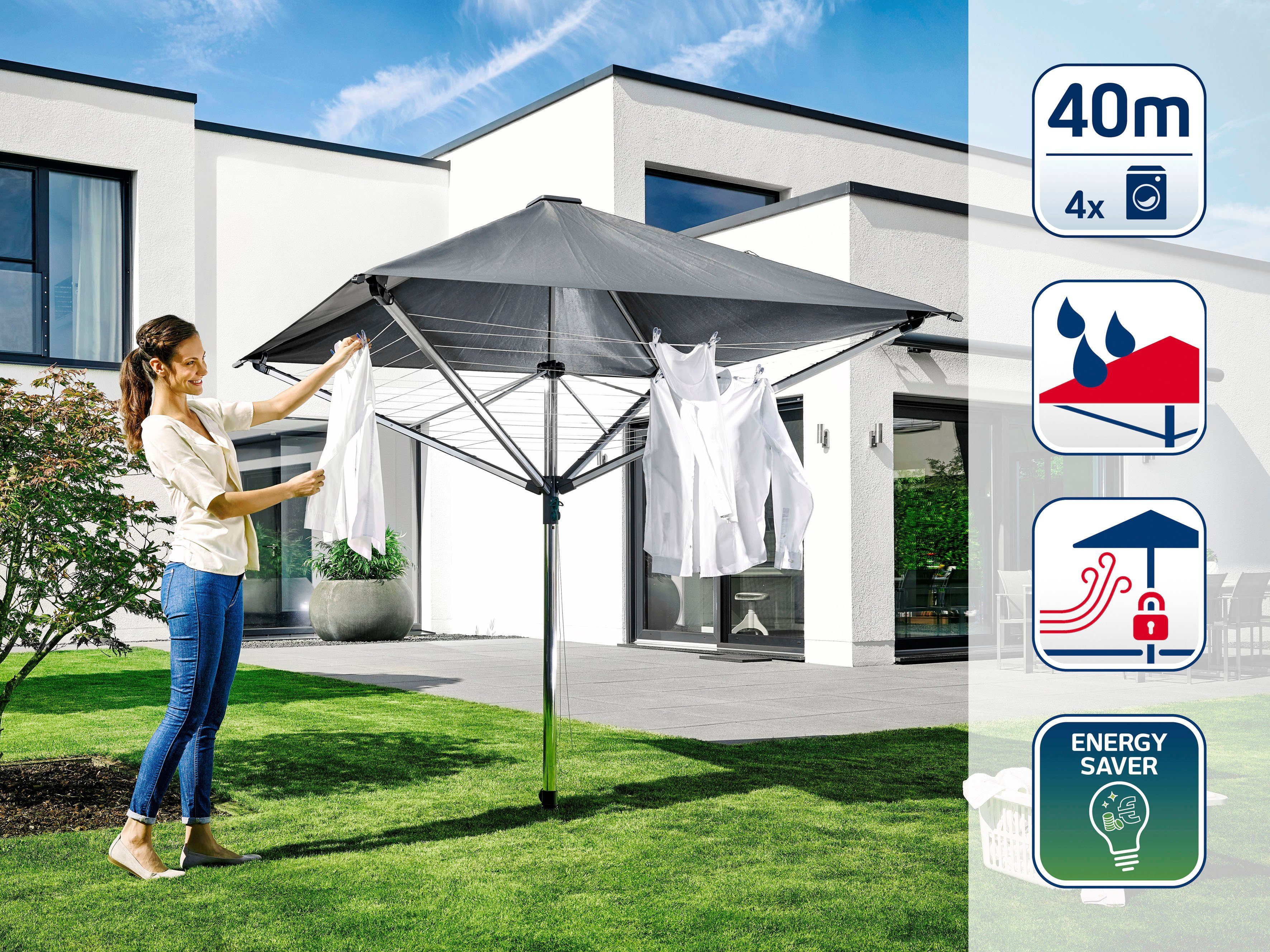 Leifheit Wäschespinne Wäscheschirm Linoprotect 400