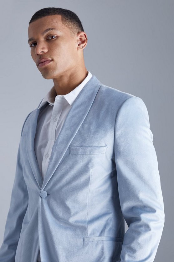Tall Skinny Velour-Blazer